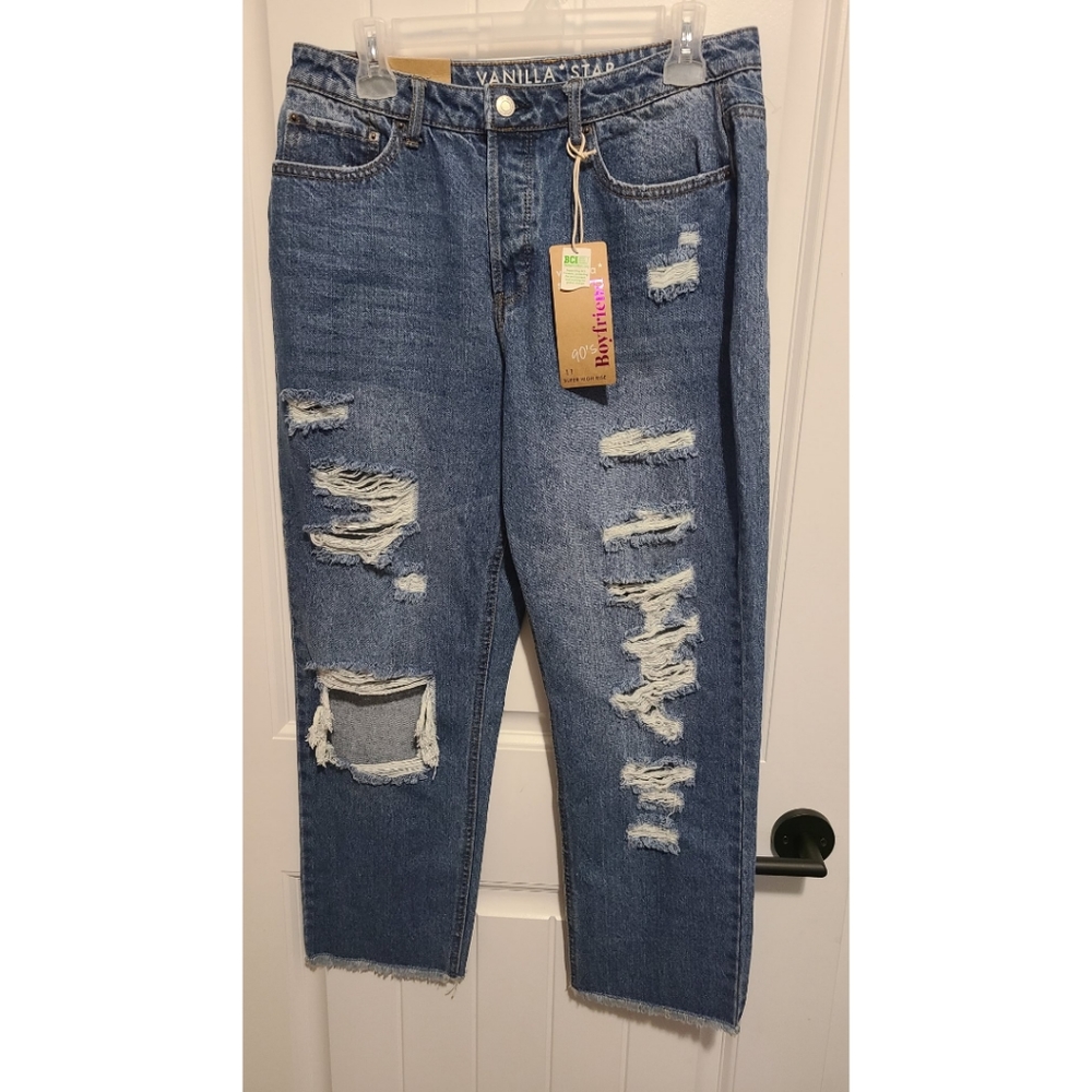 Vanilla Star 90's boyfriend jeans super high rise Size 11 NEW NWT straight